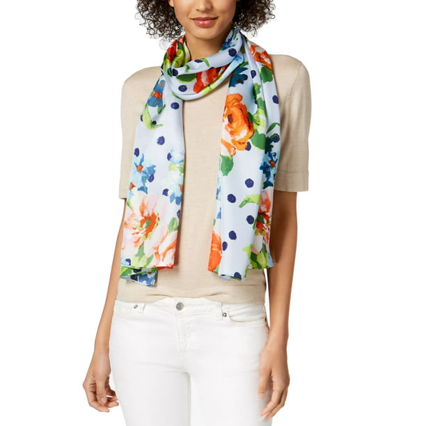 $39  Women's Echo Silk scarf Rectangle  black tan gray  floral  #511